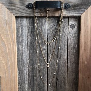 Lucky Brand three-strand gold necklace